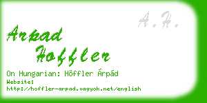 arpad hoffler business card