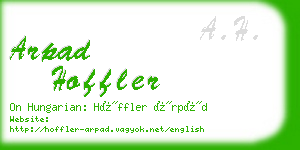 arpad hoffler business card